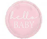 #BFK Balon foliowy 18" Hello baby, różowy