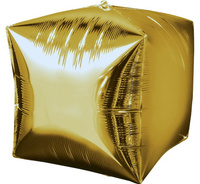 #BFK Balon foliowy CBZ - sześcian złoty, 38x38 cm