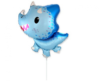 #BFK Balon foliowy 14" FX - Baby Triceratops (niebieski) KK, niepakowany