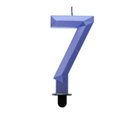 #SC19 Świeczka cyferka 7 - Diament, metalik ciemnoniebieski, 7.6 cm KK