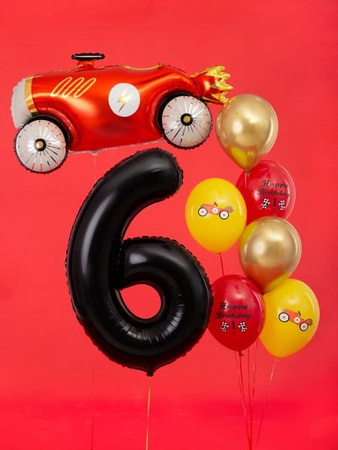 Balon foliowy Cyfra ''6'', 86cm, czarny Party Deco
