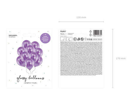 Balony Glossy 30cm, fiolet (1 op. / 10 szt.)