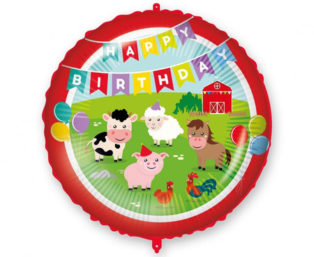 #BFK Balon foliowy 18" "Happy Birthday Farmyard"