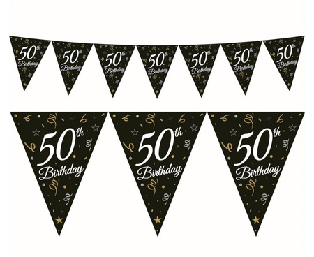#DEGI Girlanda papierowa Beauty&Charm z flagami "50", 28x270 cm