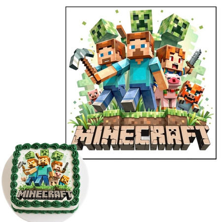 Wydruk jadalny Opłatek na tort MINECRAFT WZ.XII