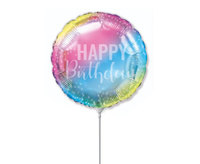 #BFK Balon foliowy 9" FX - Happy Birthday (gradient pastelowy), niepakowany