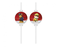 #ZSŁ Rurki (słomki) papierowe z medalionem Paw Patrol, 4 szt. KK