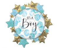 #BFK Balon foliowy Baby Boy Blue Watercolor