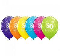 #BL Balon QL 11" z nadr. "30", pastel mix tropikalny / 6 szt. ST ASORT KK