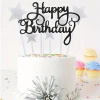 Papierowy topper na tort HAPPY BIRTHDAY CZARNY WZ.II