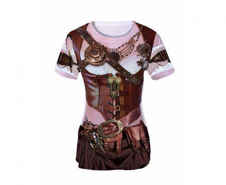 #STDO T-shirt z nadrukiem Steampunk Lady, rozm. L KK