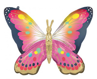 #BFK Balon foliowy helowy Vibrant pink satin butterfly flutters