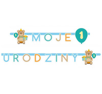 #DEGI Girlanda "Moje 1 Urodziny", 1 szt. niebieska, 1.9 m KK