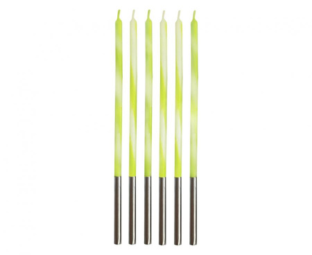 #SU Świeczki urodzinowe Candy, limonkowe 4.5x4.5x150mm, 6 szt. KK
