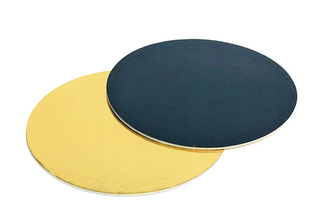 Podkładka pod tort dwustronna ZŁOTO - CZARNA Ø 16 cm 10 szt. GRUBY!