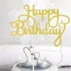 Papierowy topper na tort HAPPY BIRTHDAY ZŁOTY WZ.II