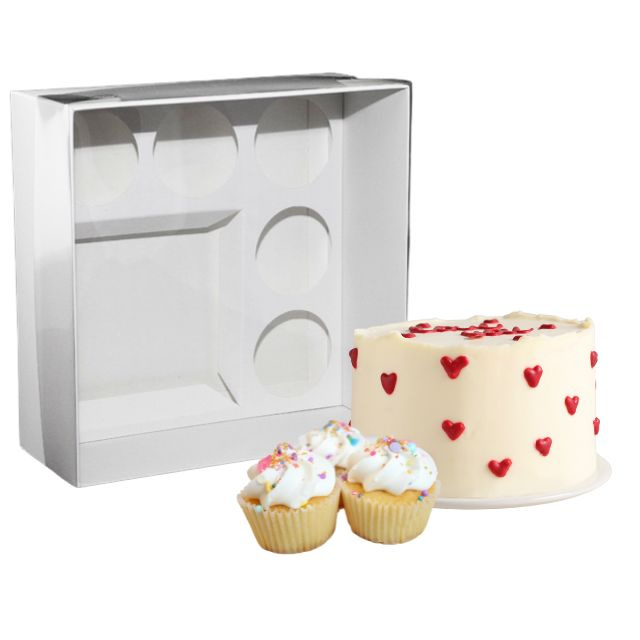 Opakowanie na tort bento cake i muffinki z transparentną pokrywą