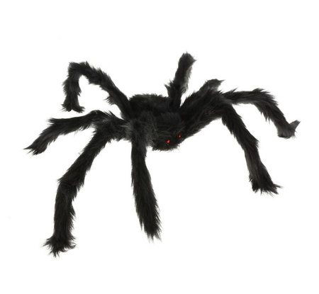 Dekoracja Duży Pająk 60 cm — czarny, na Halloween