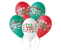 #BL Balony Premium "Wesołych Świąt", 3 kolory, 12" / 5 szt. KK