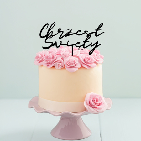 Topper na tort CHRZEST ŚWIĘTY WZ.II