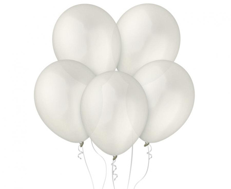 #BL Balony Decomex 11", metallic Pearl White, 100 szt.