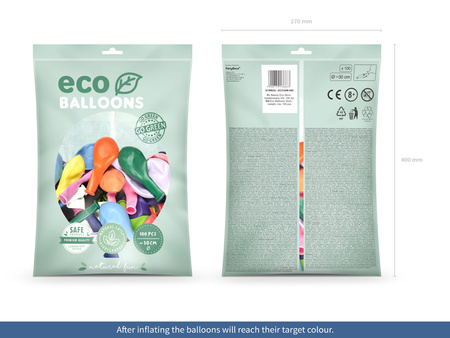 Balony Eco 26cm pastelowe, błękit (1 op. / 100 szt.)