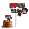 Topper na tort 16x10 cm SUPER PARA I LOVE YOU WALENTYNKI WZ.I