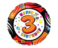 #BFK Balon foliowy 18" FX - " Happy Birthday - 3", pakowany