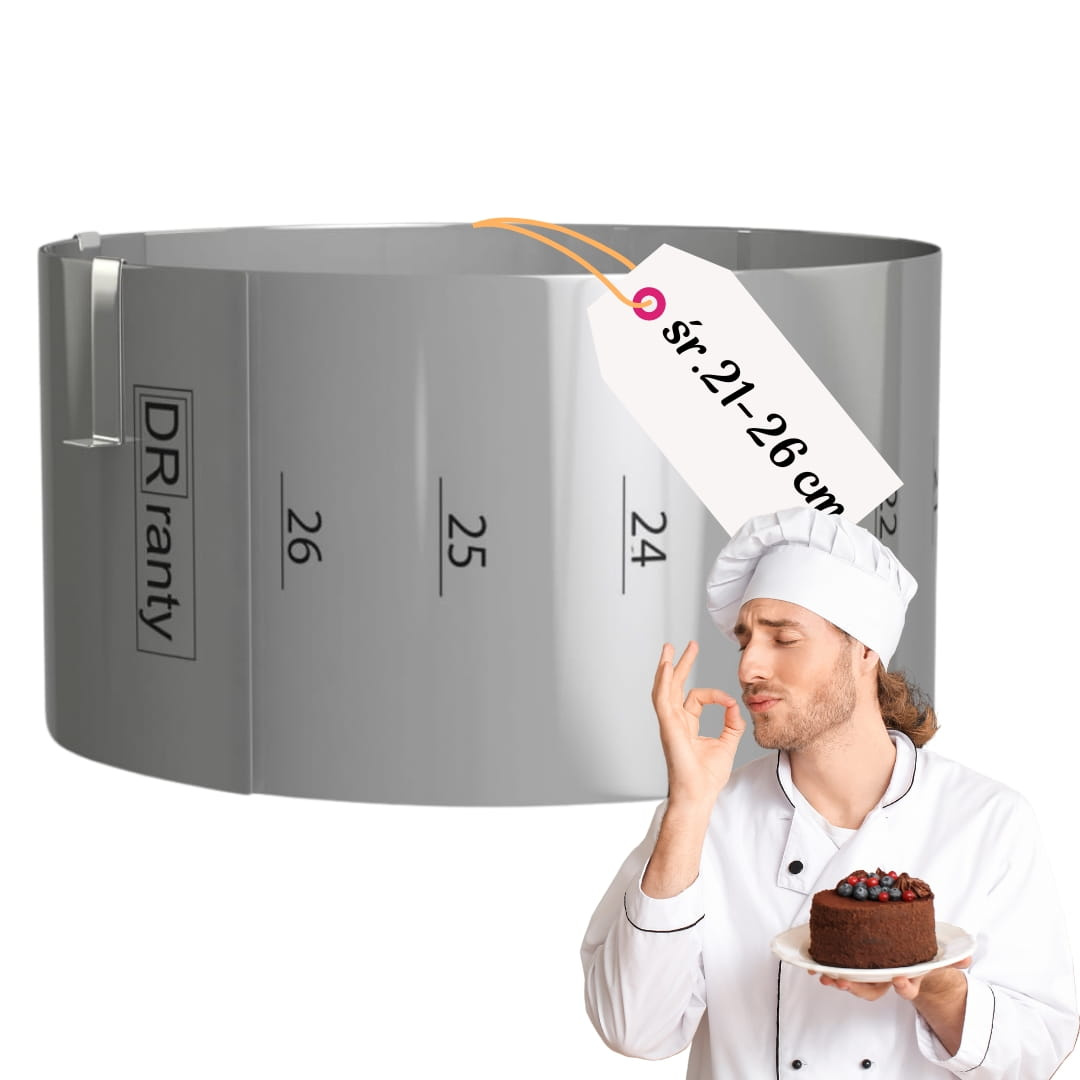 Rant regulowany z podziałką h14 cm śr. 21-26 cm DR Ranty widok ogólny