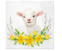 #ZSE Serwetki PAW wzorzyste Lamb with Wreath 33x33 cm / 20 szt.