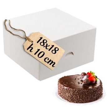 Pudełko na ciasto 18x18x10 cm BIAŁE