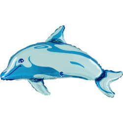 Balon foliowy DELFIN, niebieski - 86cm, Grabo