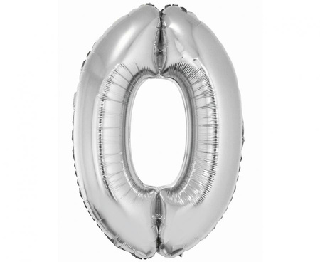 #BFC28 Balon foliowy Smart, Cyfra 0, srebrna, 76 cm