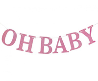 #DEGI Girlanda papierowa brokatowa B&G Oh Baby, jasnoróżowa, DIY, 300 cm