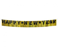 #DEGI Girlanda papierowa B&C Happy New Year, złote tło, 180x22 cm