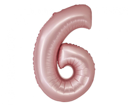 #BFC42 Balon foliowy Smart, Cyfra 6, j. różowa matowa, 76 cm KK