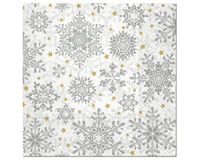 #ZSE Serwetki papierowe PAW GLOWING STARS silver , 33x33 cm, 20 szt.