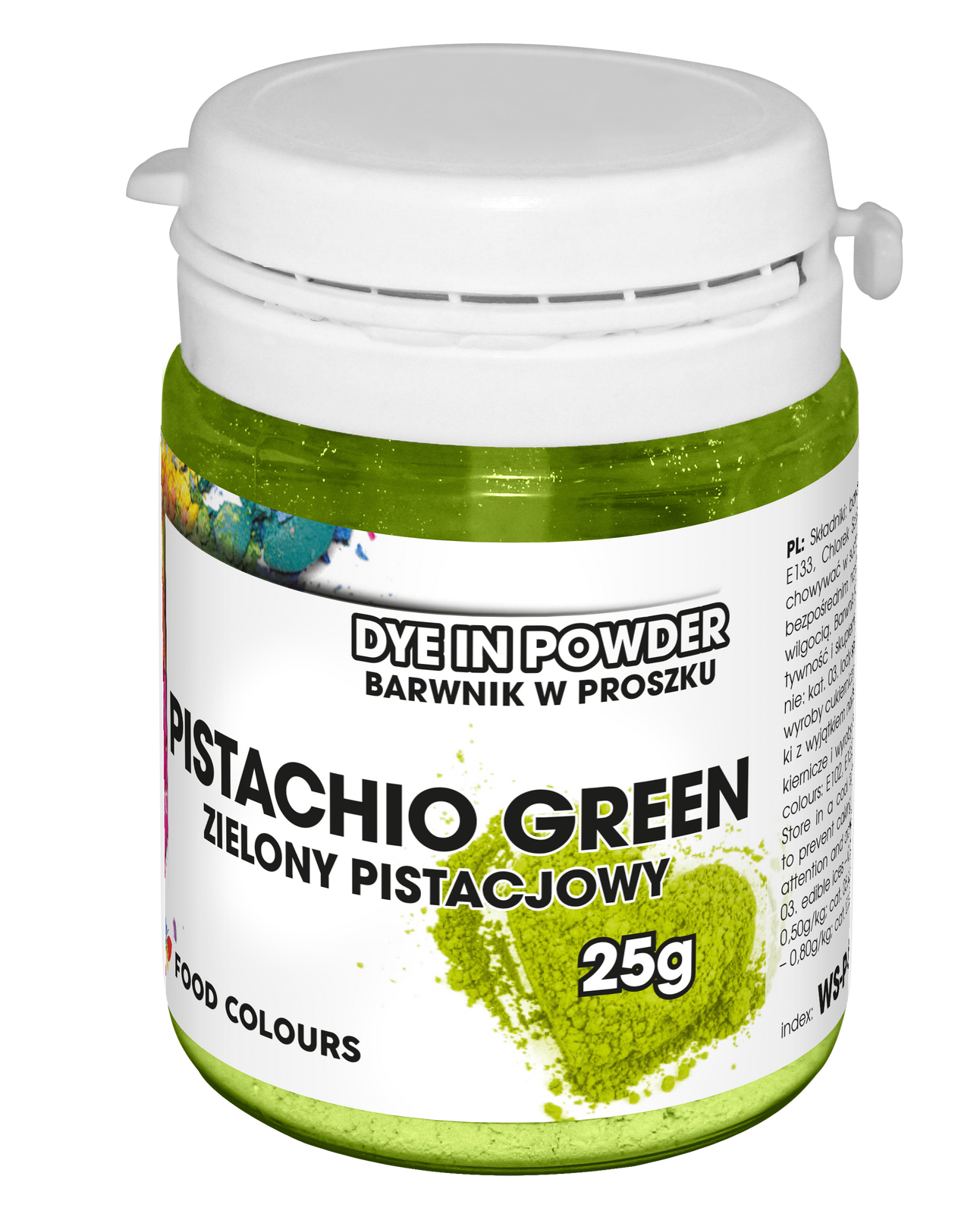 Barwnik spożywczy pistacjowy zielony w proszku – widok proszku