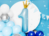 Balony z konfetti - kółka, 30cm, srebrny (1 op. / 6 szt.)