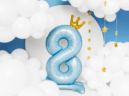 Stojący balon foliowy Cyfra ''9'', 70cm, srebrny