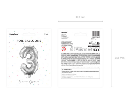 Balon foliowy Cyfra ''0'', 35cm, złoty