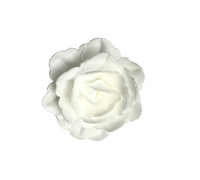 Dekoracja waflowa RÓŻA BIAŁA POSREBRZANA śr. 5,5 cm Rose Decor