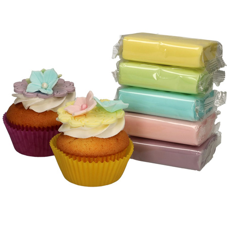 Masa cukrowa MIX kolorów PASTELE 5 x 100g FunCakes