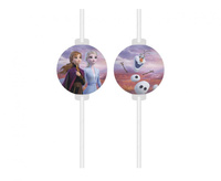 #ZSŁ Rurki (słomki) papierowe z medalionem Frozen 2, 4 szt. KK