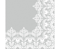 #ZSE Serwetki papierowe Ornament Border Grey, 33 x 33 cm, 20 szt.