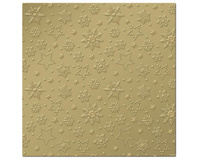 #ZSE Serwetki papierowe PAW, INSPIRATION WINTER FLAKES gold , 33x33 cm, 20 szt.