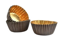 Papilotki na muffinnki brązowo złote 50x26 mm 50 szt.