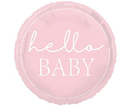 #BFK Balon foliowy 18" Hello baby, różowy