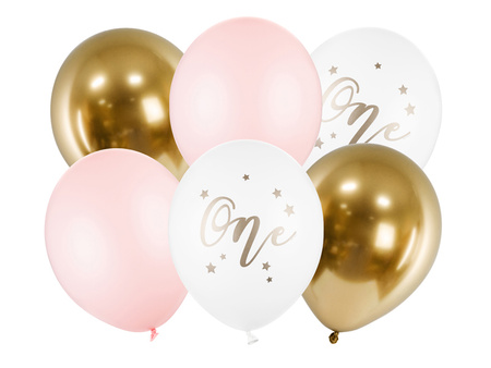 Balony Rainbow 30cm metalizowane, różowe złoto (1 op. / 100 szt.)