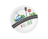 #ZTA_GD Talerzyki pap. Police, 18 cm, 6 szt. KK